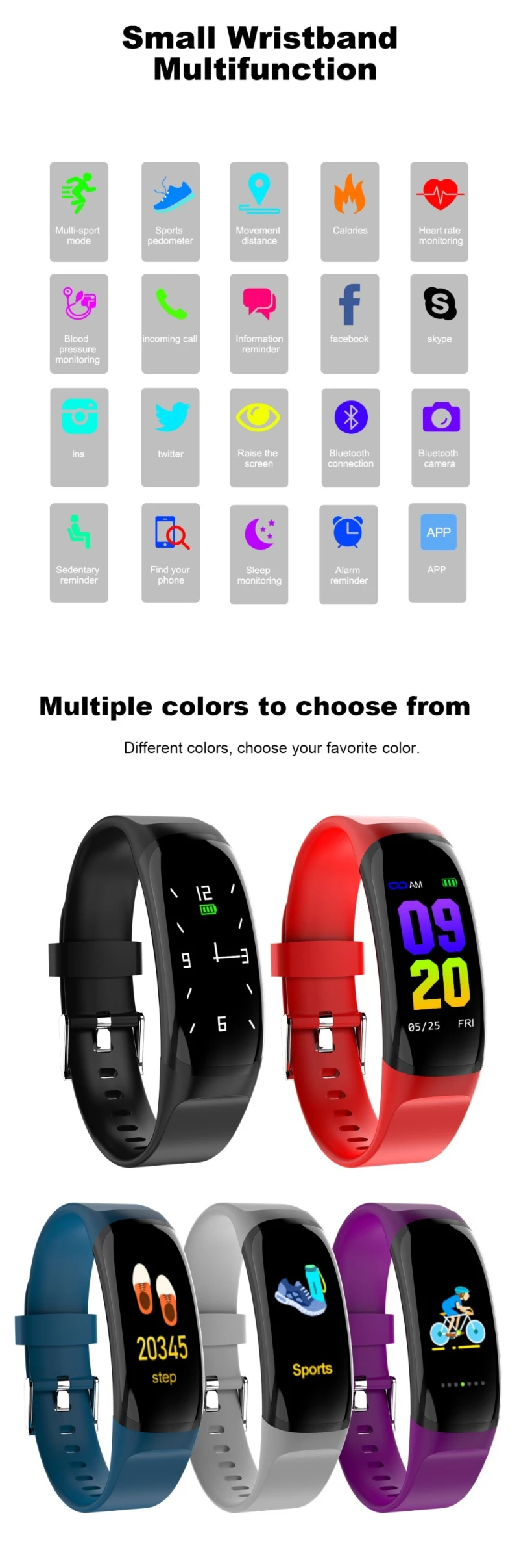 Pulseira de Fitness à Prova Inteligente Dbluetooth Água Bluetooth Freqüência Cardíaca Pressão Arterial Sono Esporte Rastreador Mk04 11 Pulseiras inteligentes
