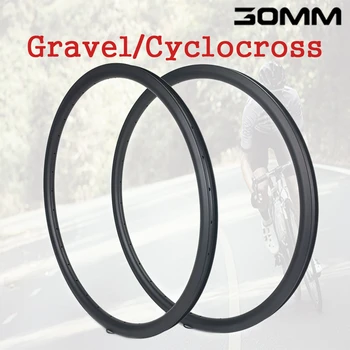 

Go-proe Gravel Disc Brake Carbon Fiber Rims 400g Depth 30mm UD Finish Tubeless Road Bike Rims For Cyclocross Bicycle Wheelset