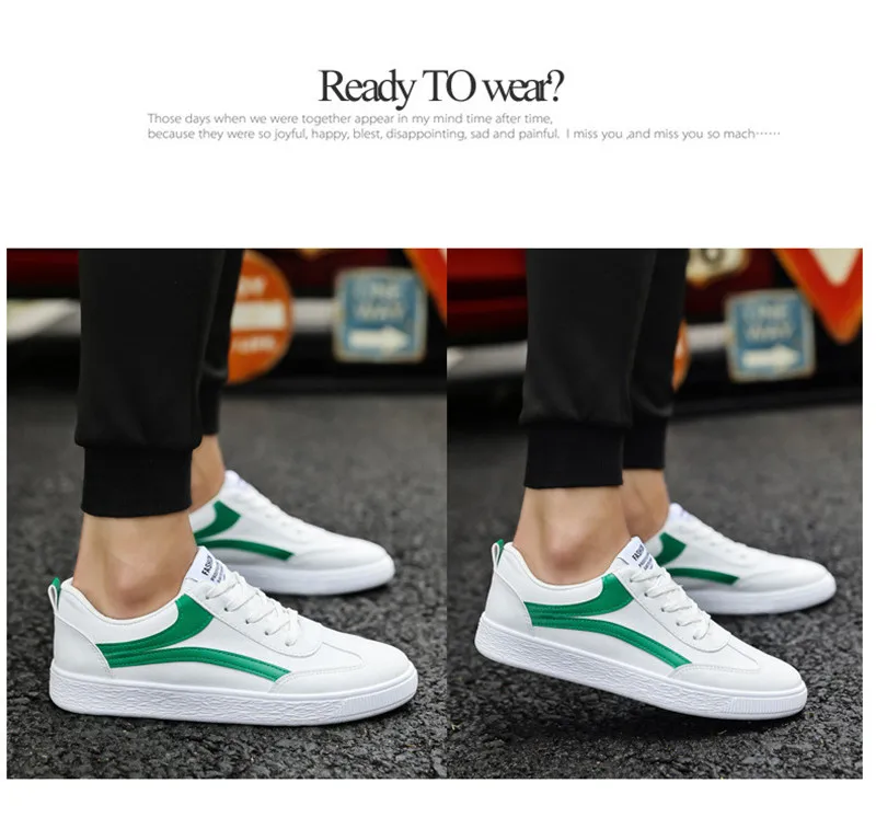 White Sneakers Spring Autumn New Men's Shoes Low-Cut Walking Man Fashion Low Top Men Casual Vulcanize Shoes Tenis