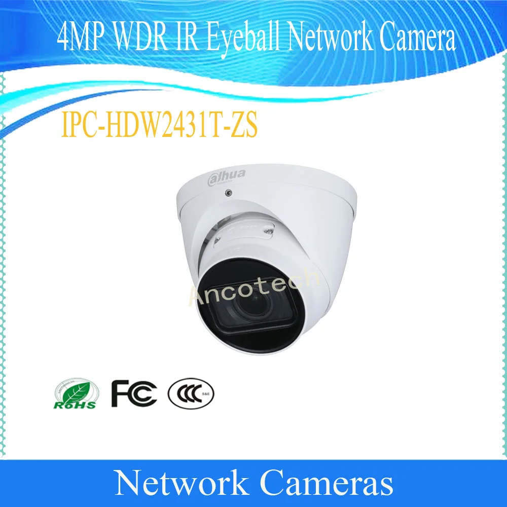 

DAHUA Free Shipping Security IP Camera 4M PoE Day/Night H.265 WDR IR Eyeball Network Camera Waterproof DH-IPC-HDW2431T-ZS