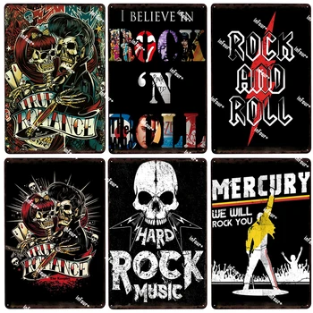 

Hard Rock Roll Music Metal Plate Tin Sign Plaque Vintage Store Home Decor Metal Sign Metal Poster Home Decoration Vintage Poster