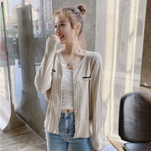 

4 PCS Factory Wholesale Women Cardigans long sleeve V-Neck Sweater New Elegant Solid Sweater Warm Female Tops woman sweaters