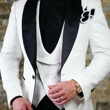 Жених Смокинги друзей жениха Мужские свадебные платья лацкан мужской пиджак блейзер Выпускной/ужин 3 шт костюм(пиджак+ брюки+ жилет+ галстук