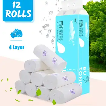 

White Toilet Paper Toilet Roll Tissue Roll 12 Pack 4 Ply Paper Towels Tissue For Home Kitchen Accessories