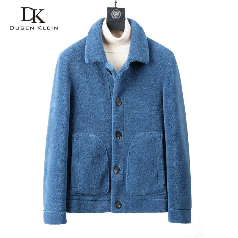 

Dusen Klein Genuine Wool Jacket for men Two sides Wearing Luxury Winter Outerwear Natural Wool Thick Warm Coat DK3701