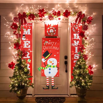 

Merry Christmas Home Decorations Porch Door Banner Hanging Ornament Xmas Decor New Year 2021 Christmas Gifts Kerst Noel Decor
