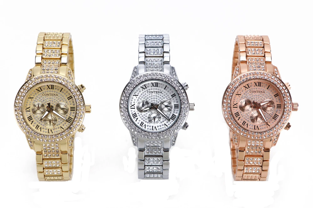 Горячая новинка, женские часы, известный роскошный топ бренд, логотип, Модные Кварцевые Золотые женские наручные часы, Женева, дизайнерские Подарки для женщин
