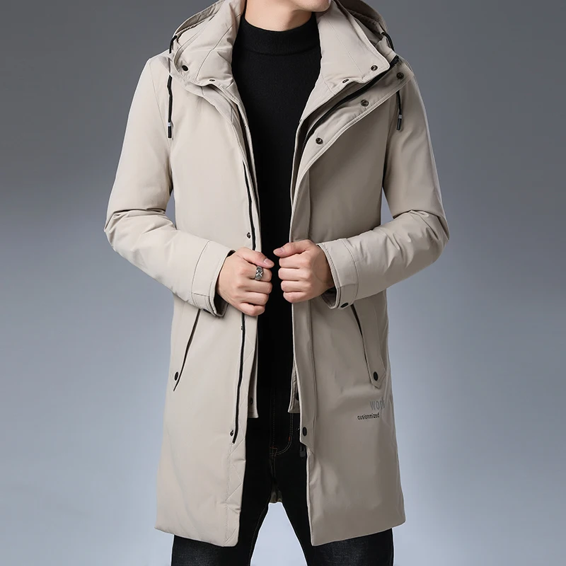 

2020 New Brand Casual Fashion With Hooded Winter Down Parka Long Men Jacket Thick Warm Windbreaker Designer Coats Men Clothes