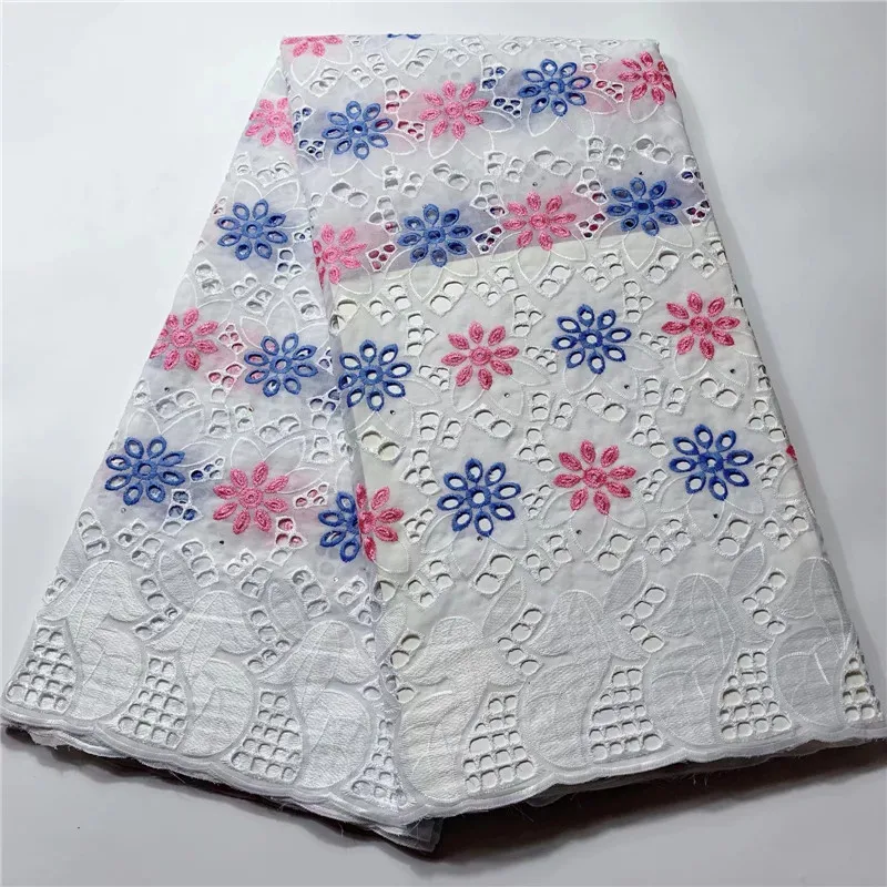 

White African Swiss Voile Lace In Switzerland High Quality Nigerian Swiss Cotton Tulle Lace Fabric Stoned For Wedding