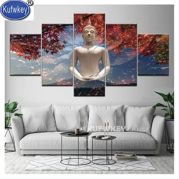 

hobbies and crafts materials diamond painting 5 Piece Buddha mosaic Kufwkey diy handmade rhinestone diamond embroidery mosaic 3d