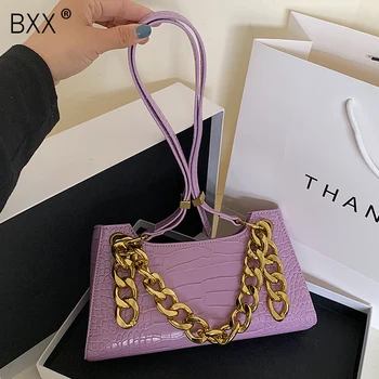 

[BXX] Chain Design Crocodile Pattern Small PU Leather Bag For Women 2020 Spring Crossbody Shoulder Bags Travel Handbags HM488