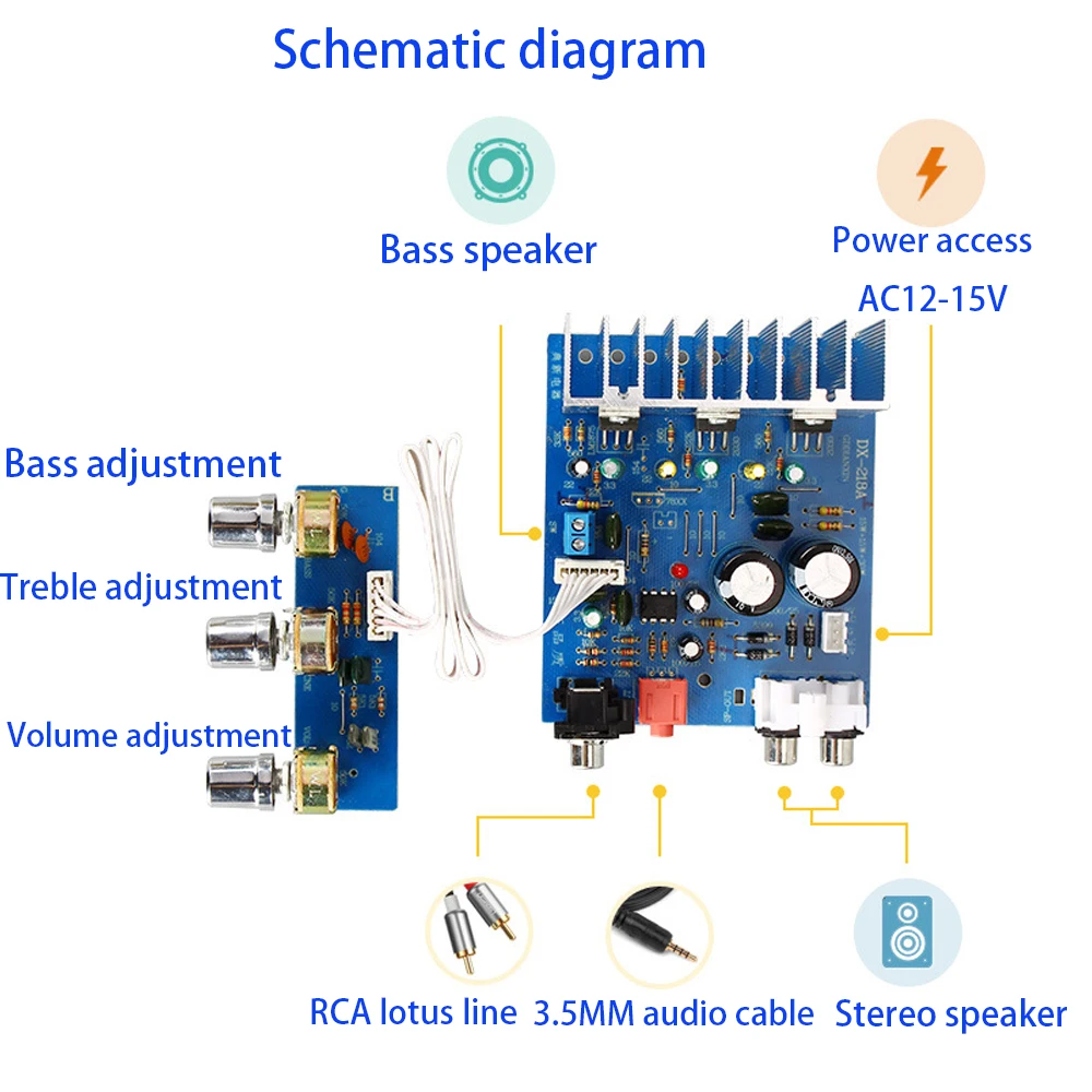 Tenghong TDA2030 сабвуферный Усилитель 15 Вт* 2+ 30 Вт 2,1 усилитель звука усилитель мощности аудио усилитель двойной AC12V-15V стерео усилитель