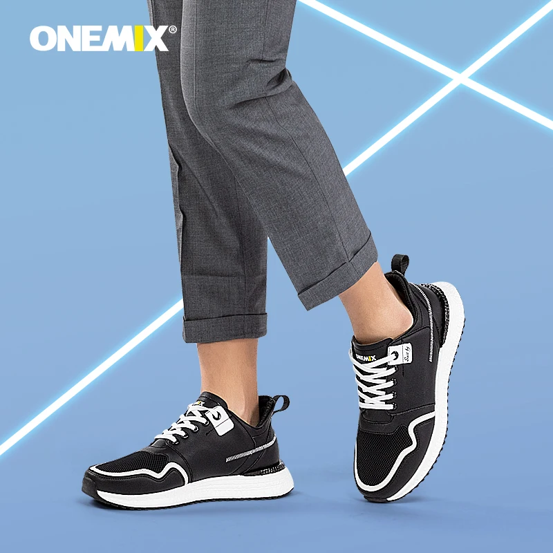 Кроссовки ONEMIX мужские удобная кожаная беговая Обувь на шнуровке подошва RB