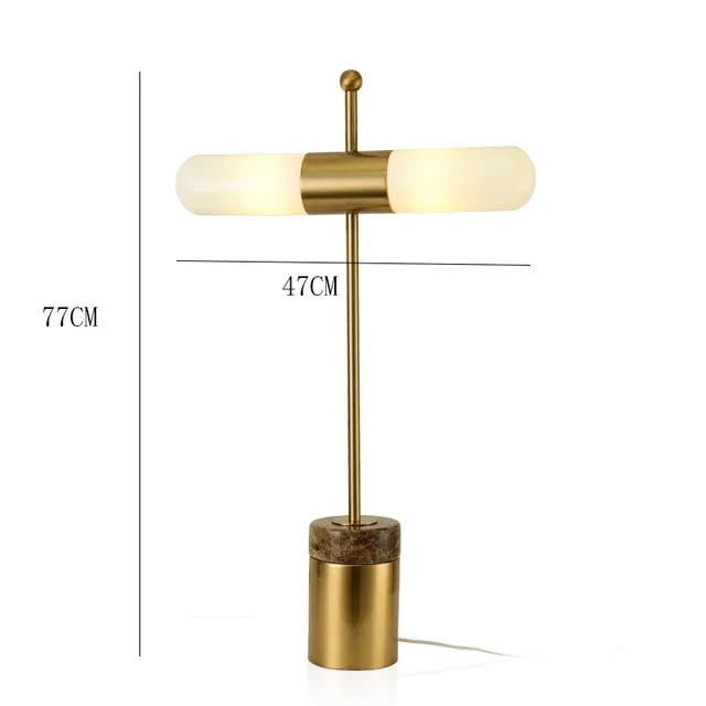 Пост-современный светодиодный настольная лампа нордическая чердак белый стеклянный шар настольная лампа Золотая настольная лампа комнатная спальня прикроватная Декор настольная лампа - Цвет абажура: H