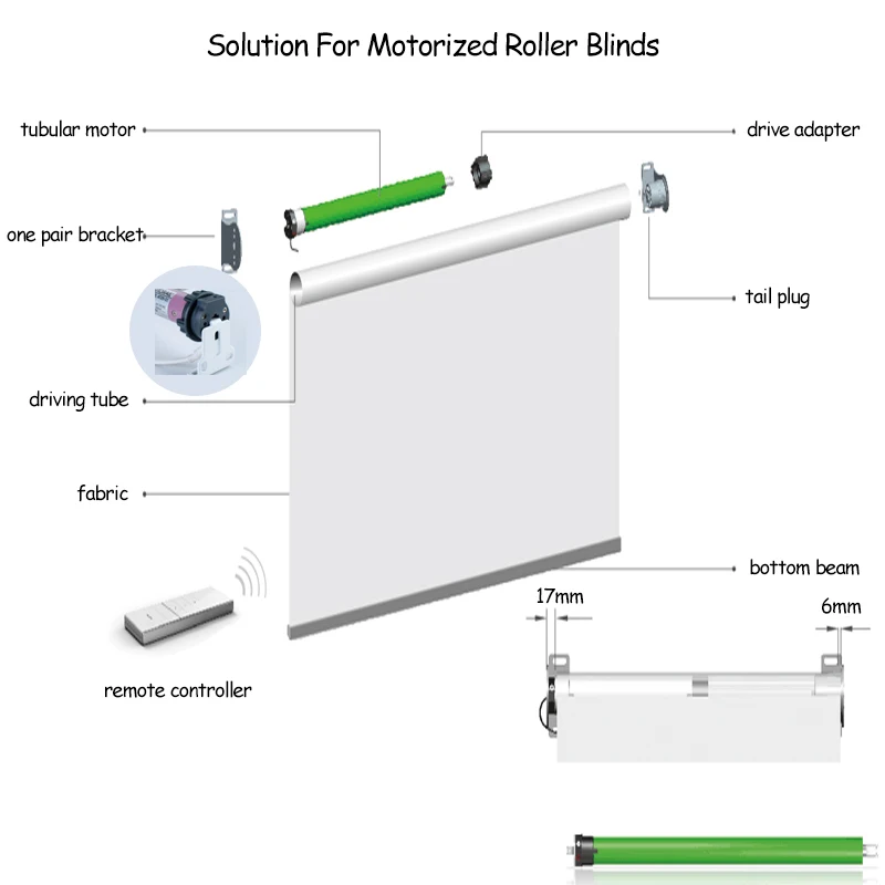 Original Dooya Electric Motor DV24-AF 12v dc Tubular Motor Venetian Blinds For Motorzied Honeycomb Blinds Roman Shade Smart Home