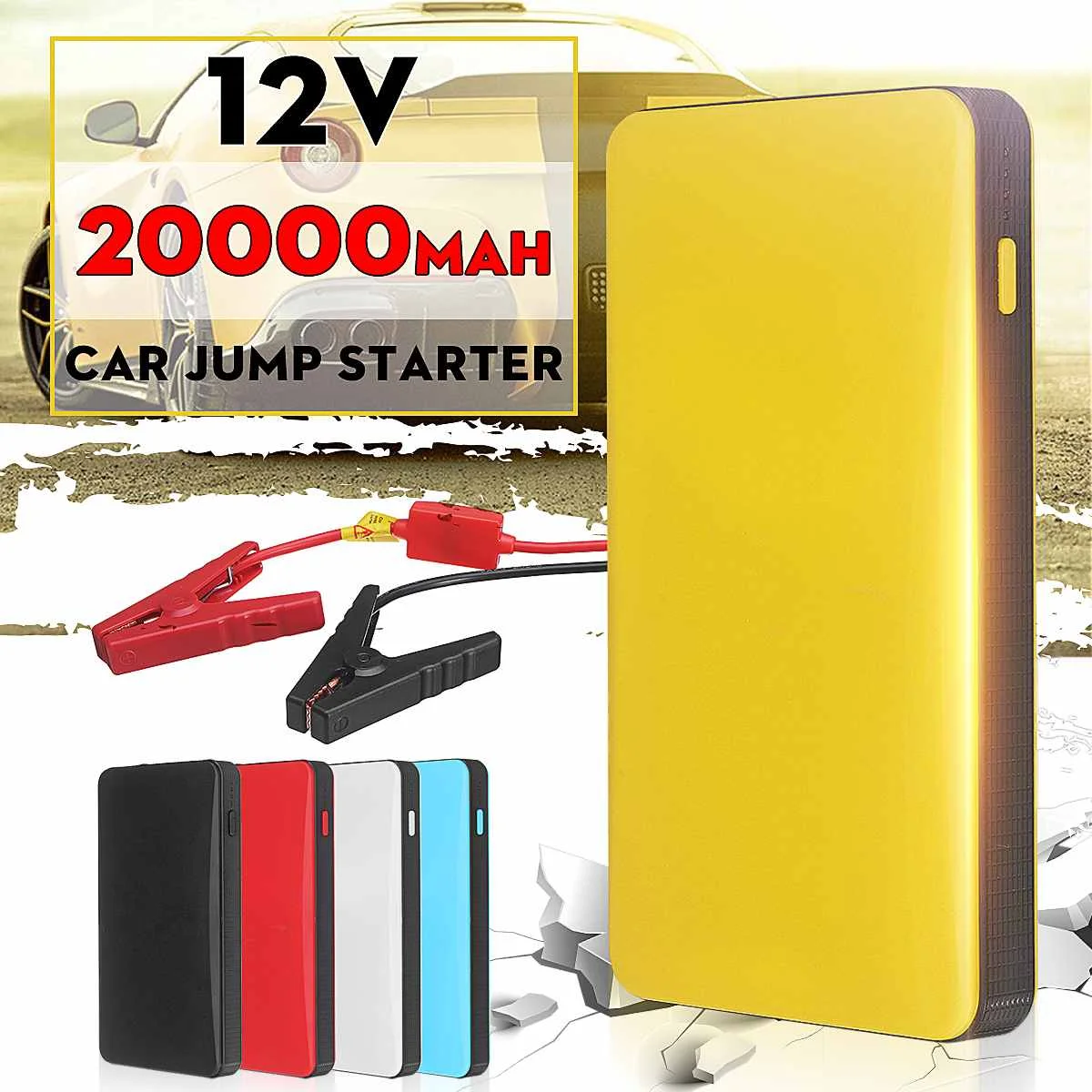 20000mAh 12V открытый автомобиль стартер скачка поставка автомобиля аварийный аккумулятор фонарик зарядное устройство
