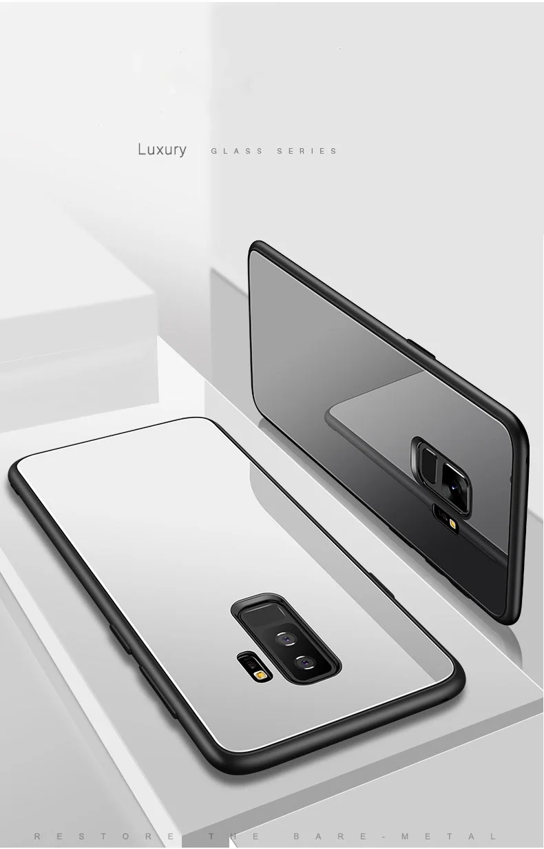 Зеркало из закаленного стекла чехол для samsung Galaxy S7 S8 S9 S10 плюс край A50 A30 A6 A7 A8 A9 Note 8 9 M20 Стекло чехол на заднюю панель