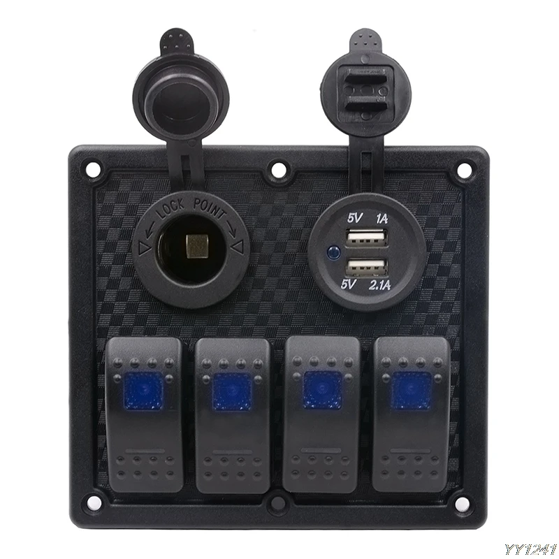 ВКЛ-ВЫКЛ панель с переключателями 2USB 12V подходит морской грузовик Кемпер автомобиля лодки RV яхта корабль модифицированный 4-позиционный Панель комбинированный переключатель