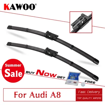 

KAWOO For Audi A8 D2 D3 D4 Year From 1994 To 2017 Car Windscreen Wiper Blades Natural Rubber Fit Push Button/U Hook/Slider Arms