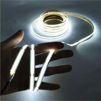 

High Density COB/FOB Led Flexible Strip Light, 14W/M RA80 White/Nature White/Warm White/Yellow/Red/Blue/Green IP30 DC12/24V 5M