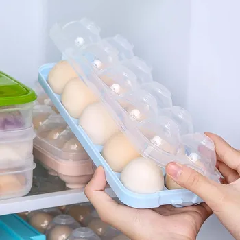 

10-Grid Transparent Egg Refrigerator Storage Box Portable Outdoor Anti-collision Plastic Egg Box Kitchen Food Container 1PC