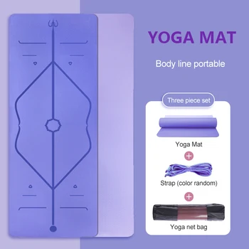

Yoga Mats with Position Line Non-slip Free bags for Fitness Tasteless Pilates Gym Exercise Pads with Yoga Strap Carpet Mat 183cm