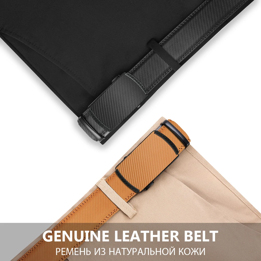 Echt ledergürtel hochwertiger Herren gürtel Luxus Designer Ledergürtel für Herren Metall automatische Schnalle Herrenmode Gürtel – Detail 3