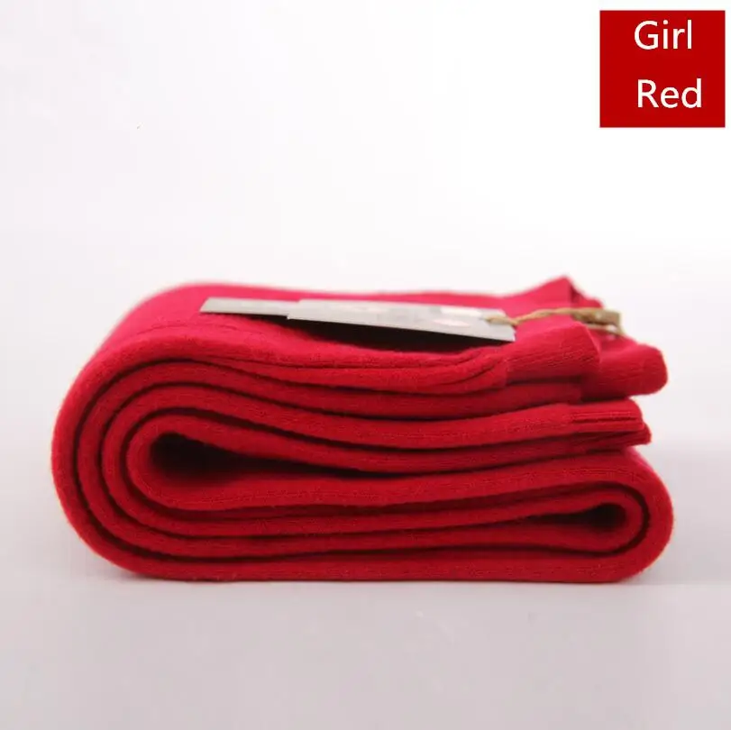 girl red Осень-зима, Детские кашемировые штаны, шерстяные теплые штаны для мальчиков, Детские плотные мягкие удобные леггинсы, штаны на подкладке для девочек - Цвет: girl red