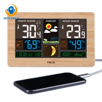 

LED Screen Alarm Clock Weather Forecast Electronic Desk Barometer Temperature Humidity Sensor Digital Watch Calendar Moon Phase