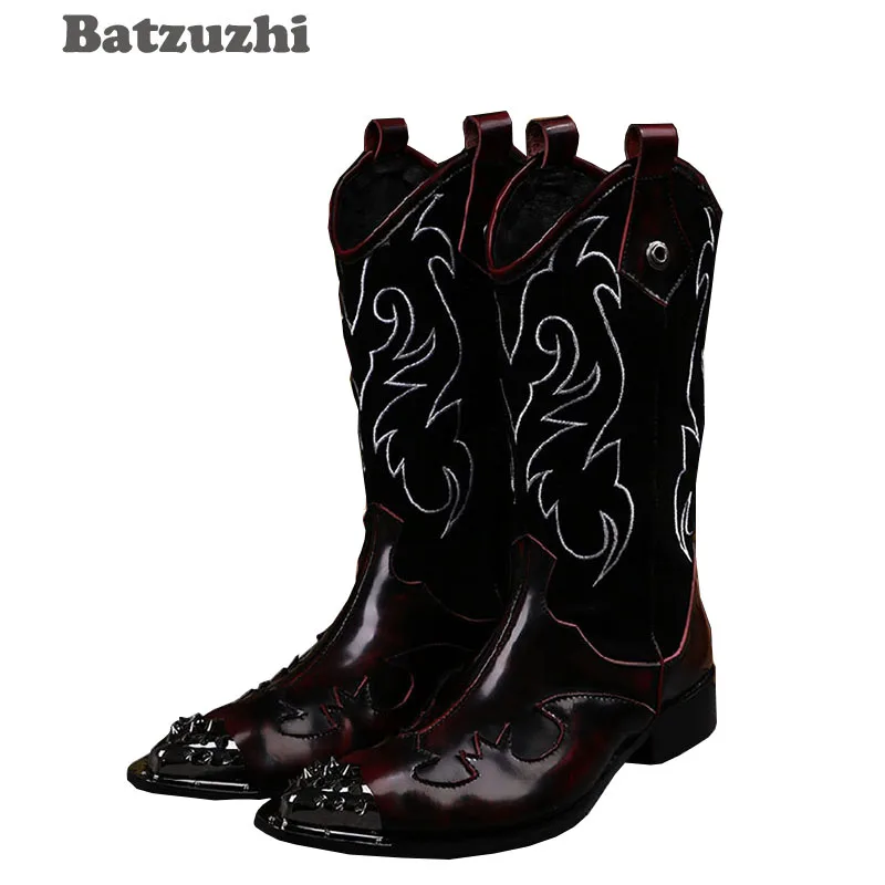 Batzuzhi/2018 г. Зимние Мужские ботинки в стиле рок высокие повседневные мужские ретро