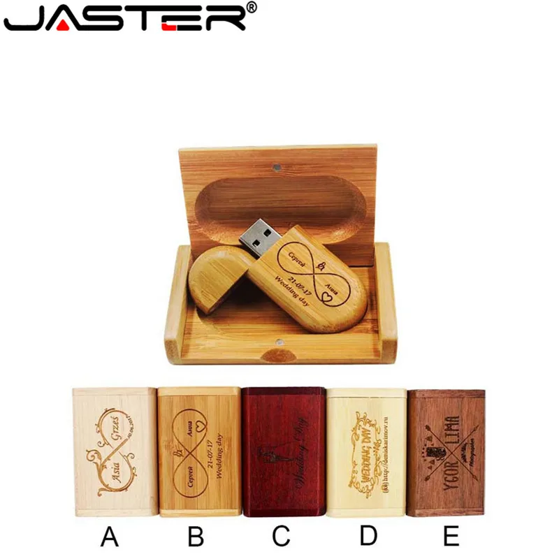 Деревянный usb флеш накопитель JASTER с логотипом ellips 2 0 4 ГБ 8 16 32 64 ГБ|USB
