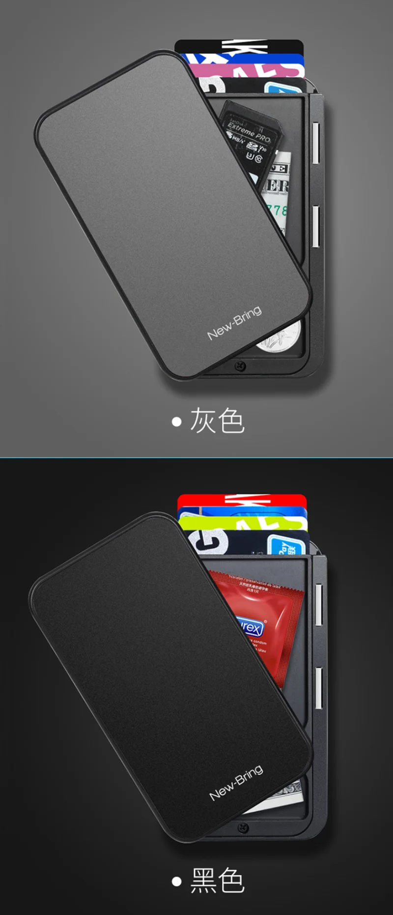 Тонкий держатель для ID банковских карт, RFID Блокировка, минималистичный кошелек из углеродного волокна, скользящие кошельки, чехол для кредитных карт для мужчин и женщин