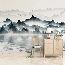 Пользовательские Настенные обои китайский стиль чернила пейзаж фото настенные фрески Гостиная ТВ диван исследование домашний декор Papel де Parede 3D