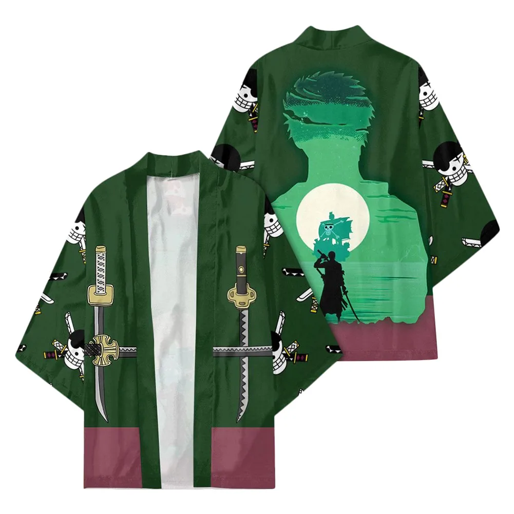 Zoro – Robe Cardigan Kimono Pour Cosplay, Manteau Décontracté Imprimé, Une  Pièce - Cosplay Costumes - AliExpress