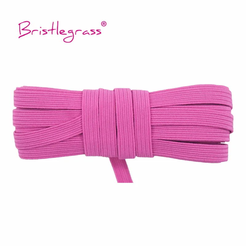 Bristlegrass Glitter Elastic Cord – 6mm Flat Skinny Band for DIY Sewing & Craft Projects
