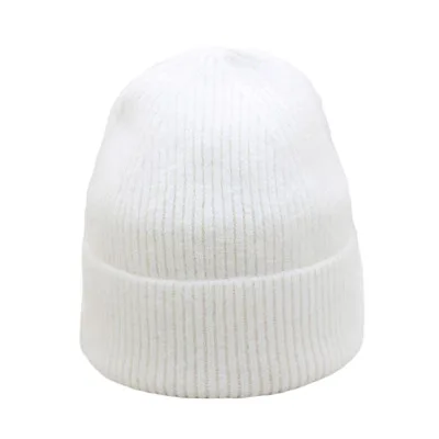 Новые Pom Poms женские зимние шапки повседневные шапочки модная шапка, вязаная крючком бренд женский головной убор из плотной ткани шляпа Bone feminino - Цвет: Hat white