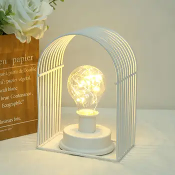 

Iron Art LED Bulb Night Lamp Practical Texture Durable Copper Wire Table Classic Delicate Light Wedding Bedroom Party Decor