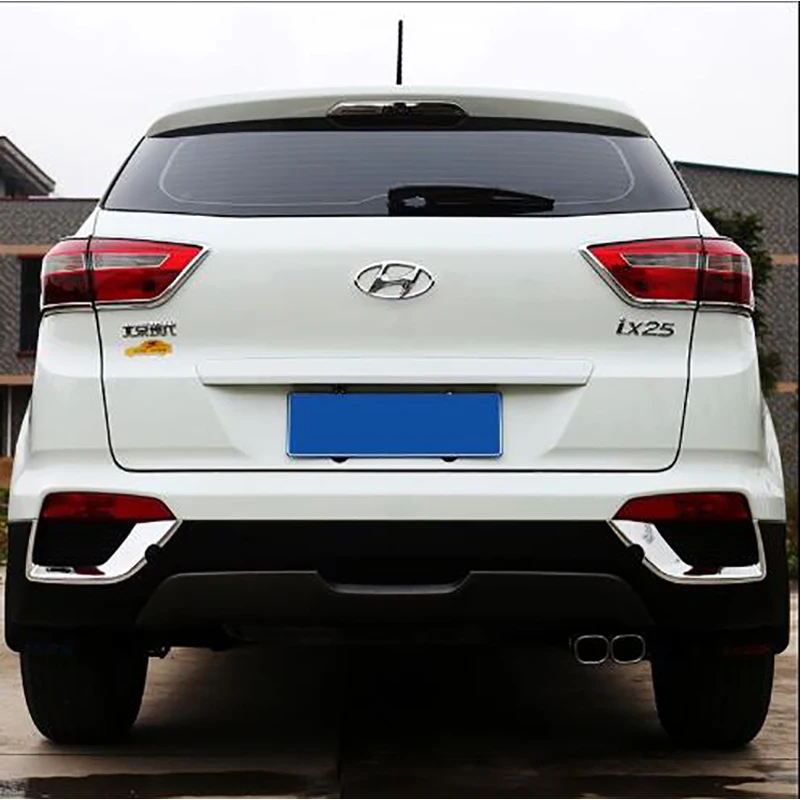 Для hyundai Creta IX25 до автомобильный хромированный Стайлинг ABS передний/задний противотуманный светильник, наклейки, внешние аксессуары