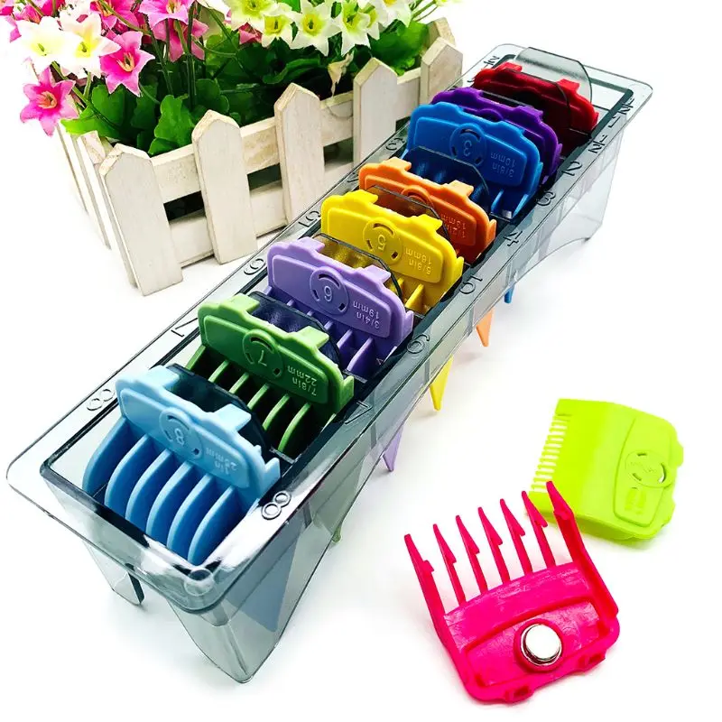  10 Pcs/set Electric Clippers Magnet Caliper Limit Comb Oil Head Clipper Combs