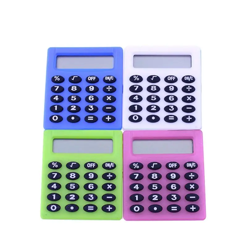 Mini Portable Electronic Calculator Candy Color Calculator Students School Use E65A 3