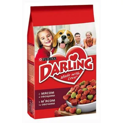 Корм для взрослых собак Darling, полнорационный с мясом и овощами, 2.5 кг