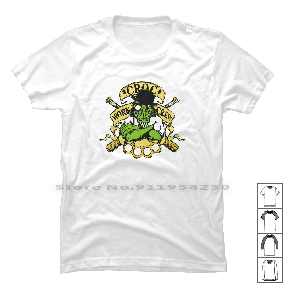 Футболка Croc с надписью Work Crew 100% хлопок Мультяшные геймеры из мультфильма игровые