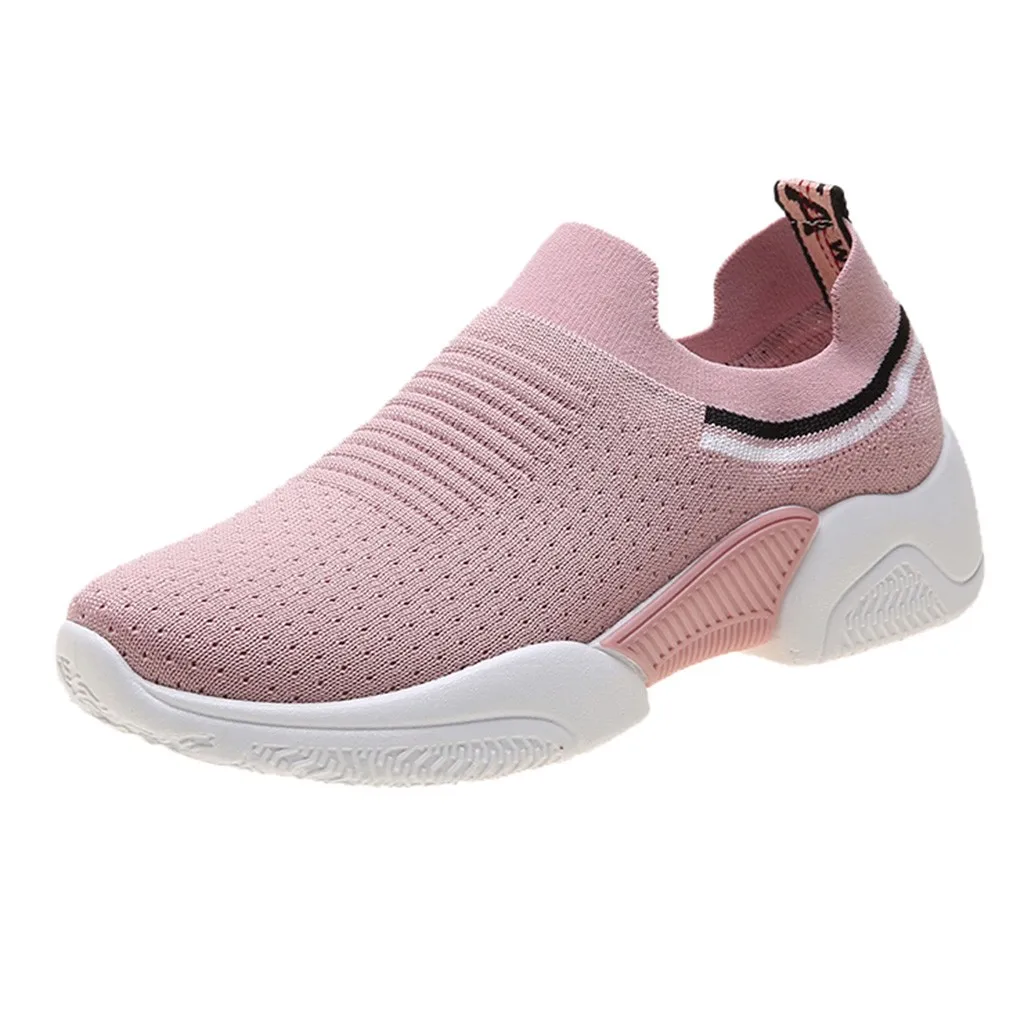 

KANCOOLD Autumn Shoes Women Sneaker Mesh Soft Female Sock Knitted Vulcanized Shoes Casual Slip On Ladies Flat Women's Footwear