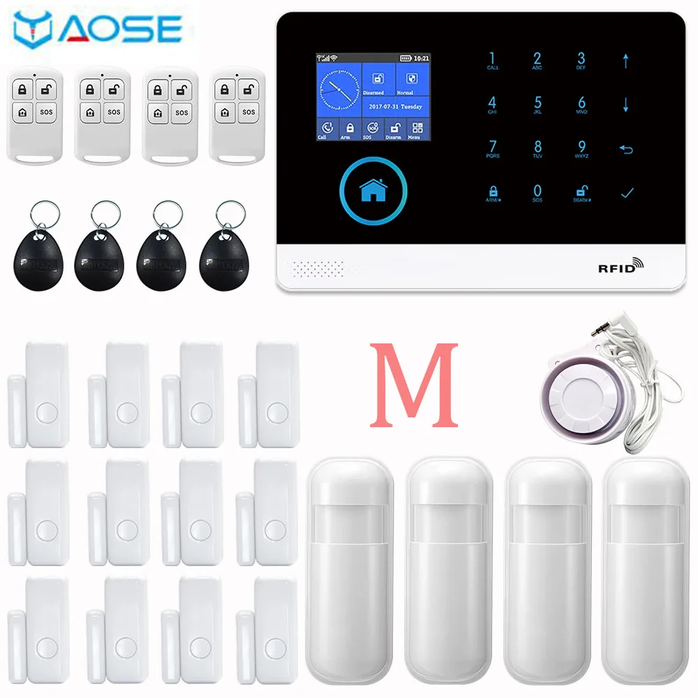 YAOSE GSM sim карта домашняя охранная сигнализация WIFI беспроводной Умный домашний