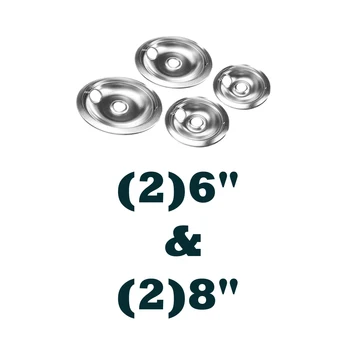 

Stove Drip Pans Replacement Set for 4Pcs (2) 6' &(2) 8'