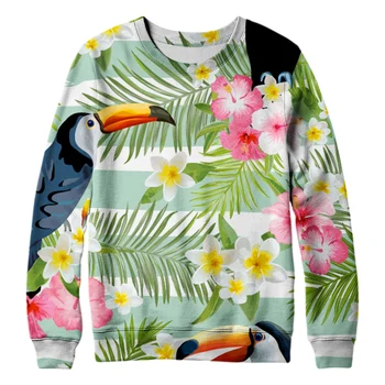 

3D print sweatshirt O-neck man Hoodies Bird flamingo Hot Sale Casual Loose Fit Hip Hop Fashoin Pullover