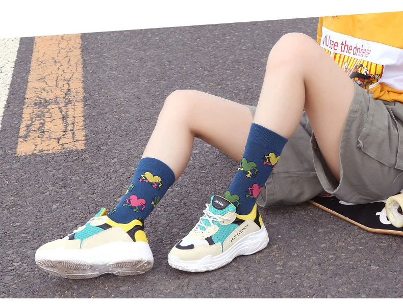 5 пар/лот, носки с героями мультфильмов, женские повседневные хлопковые милые короткие носки в более стильном стиле, забавные Повседневные носки в стиле ретро в стиле Харадзюку, женские разноцветные носки