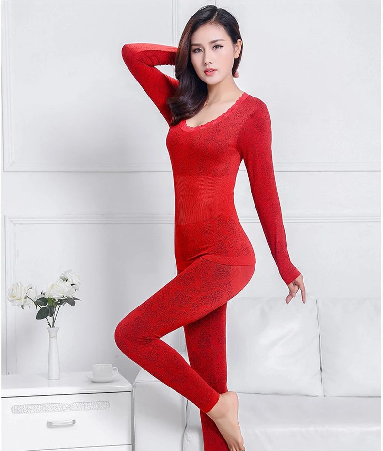 Long Johns Women For Winter Sexy Women Thermal Underwear Suit Women Body Shaped Slim Ladies Intimate Sets Female Pajamas Warm 3