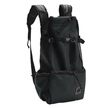 

Pet Dogs Legs Out Carrier Backpack Double Shoulder Bag Easy-Fit For Travel Hiking Camping Black Color US Stock
