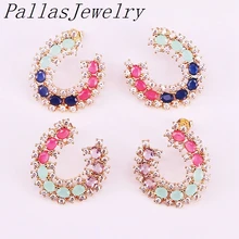 5 пар Модный микро-паве циркония Радуга CZ нежные серьги ювелирные изделия высокое качество серьги гвоздики для женщин подарок для девочек